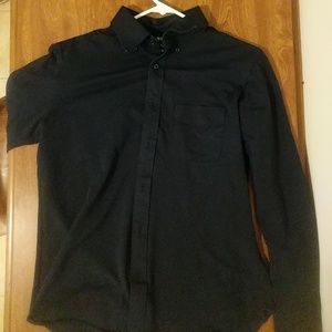 Uniqlo Slim Fit Button-down Shirt Med - Dark Blue